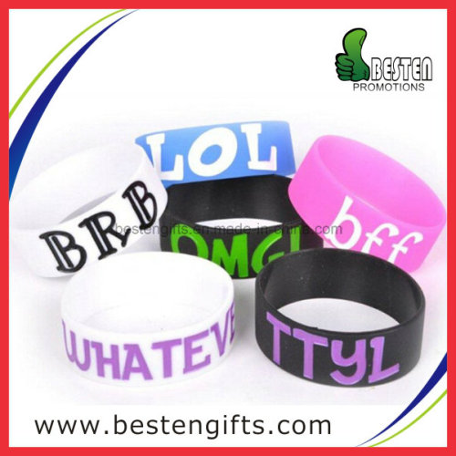 Promotional Custom Color Filled Silicone Wristband Bracelet (SW00032)