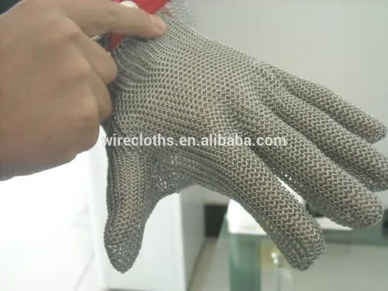 stainless steel mesh glove for butcher and worker