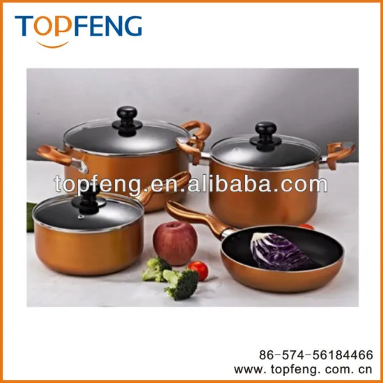 PAN SET OF 7, COPPER FINISH EDITION/non-stick pan set/fry pan set/pots and pans set