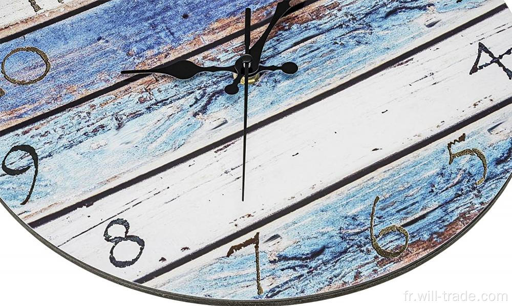 Horloge murale de plage rustique rond