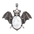 Howlite 13X18mm Cabs Antique Silver Alloy Antique Silver Alloy Bat Pendant Keychain