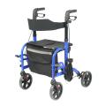 Lightweight Wheelchair Rollator With Seat And Footrest