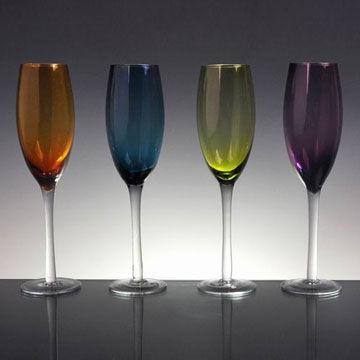 Champagne Glasses with Color Bowl and 220ml Capacity, Available in Various Sizes
