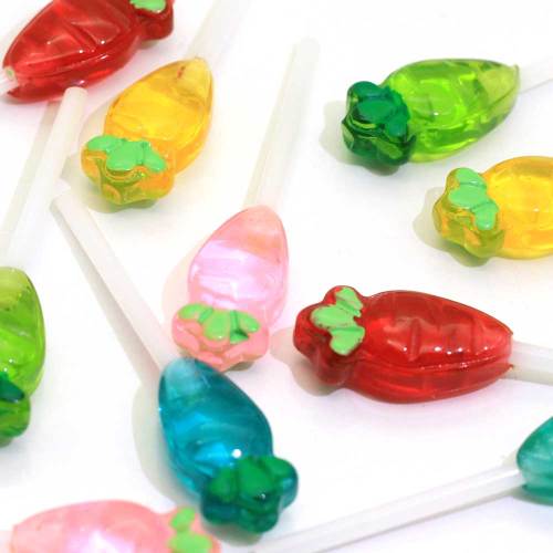 Light Color Transparent Carrot Candy Mini Vegetable Flatback Beads Slime Cabochon For Craft Decor Charms