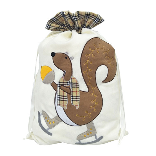 Christmas sack with Cute squirrel pattern