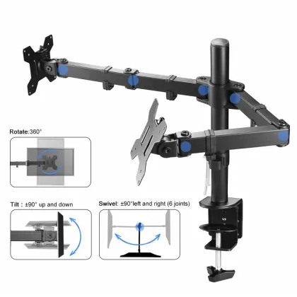 Adjustable Dual Monitor Arm Stand for Computer Desks