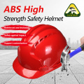 Capacete de segurança de três costelas em material ABS vermelho