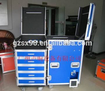 powered flight case with drawers tool road case