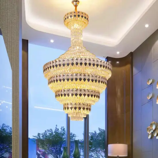 Luxury Crystal Chandelier and Pendant Lights for New Duplex Villa Living Rooms