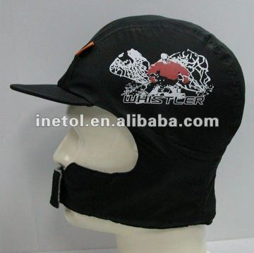 spring hat with printed logo with ear muff