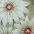 ภาพวาดสีน้ำมันดอกไม้ขาวทำด้วยมือสร้างต้นฉบับ Td140905A
