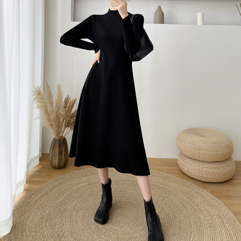 Long Sleeve A Line Swing Pullover Dress