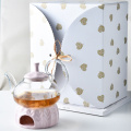 Pink Tea Gift Set Glass Teapot British Tea Set Glass Cup Teapor with Heater and Gift Box