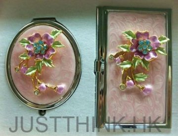 Customized 3D Painting Cosmetic Pocket Mirror Set FZ-DML003