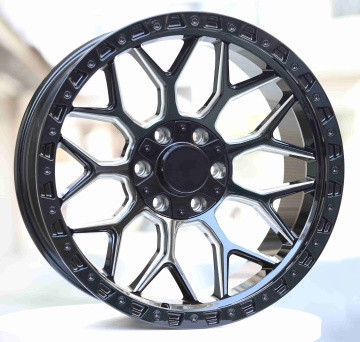 20-inch black milled wheel with black ring