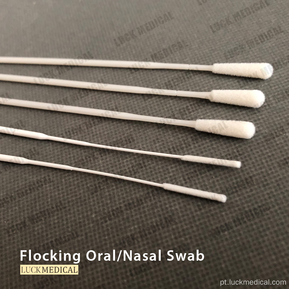 Coleta de vírus descartável Flocked swab nasal oral