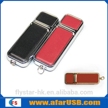 1-64GB leather metal usb flash drive