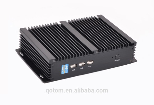 Dual RS232 mini pc Qotom-T4005C X86 Core i3-4005U dual core 12V Fanless Industrial PC
