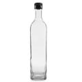 Clear Square Glass Olive Oil Bottle With Cap