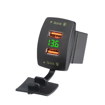 Rocker Switch QC3.0 USB Charger Switch Mount Dual USB Car Charger Socket