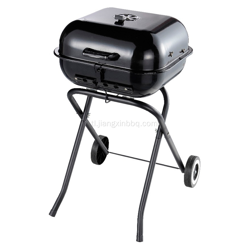 18&quot; Square Foldable Charcoal Grill na may Trolley