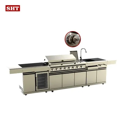 Luxurious Design Gas BBQ Outdoor Kitchen Cabinet with Wine Cooler