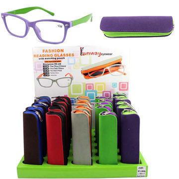Hot sale plastic reading glasses with case
