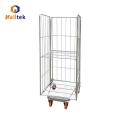 3sides Galvanized Metal Logistic Roll Trolley