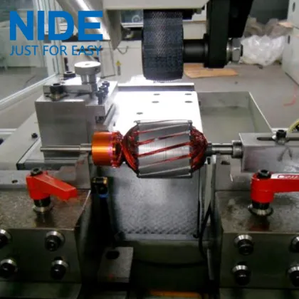 Fan motor armature commutator turning machine