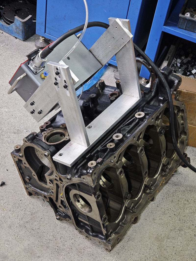 Customized Fixturing Implemented: Chuke Intelligent’s Pneumatic Marking System Tailored for Automotive Engine Processing