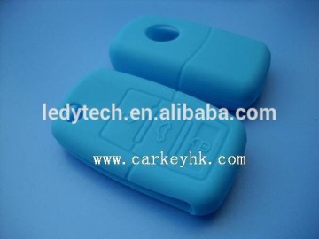 wholesale silicone car key blank shell rubber for VW 3 button in light blue