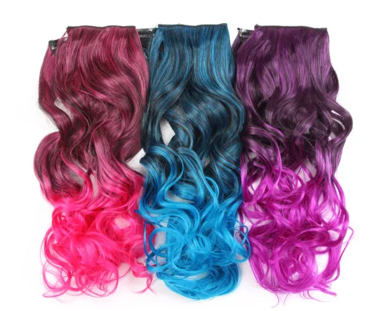 AliLeader Wholesale 20" 120G Synthetic Clip In Hair Extensions 26 Colors Body Wave  Hairpiece with 5 Clips For Women