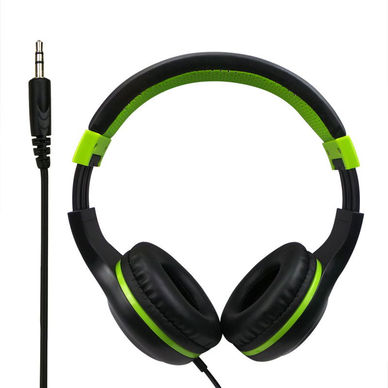 Foldable green headphone