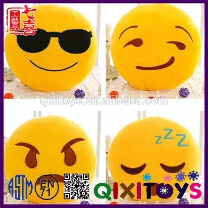 China factory online emoji poster dancing girl emoji smiley pillows