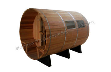 Cedar Wood Barrel Sauna Room With Porch For 4 Person