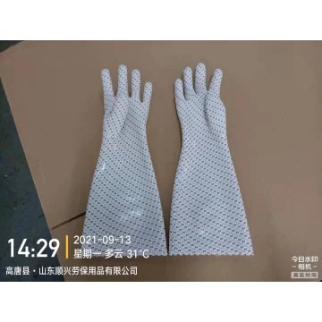 綿ライナー付き家庭用PVC手袋