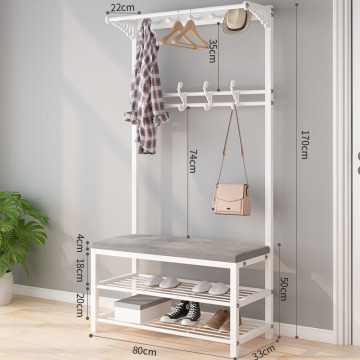 Wooden Shoe Bench and Coat Rack for Sale