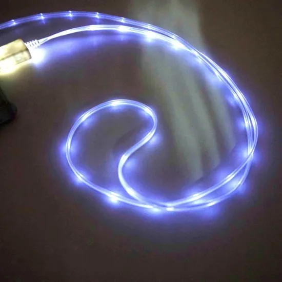 Luminous Data Cable: Flowing Light USB Led Phone Accessory