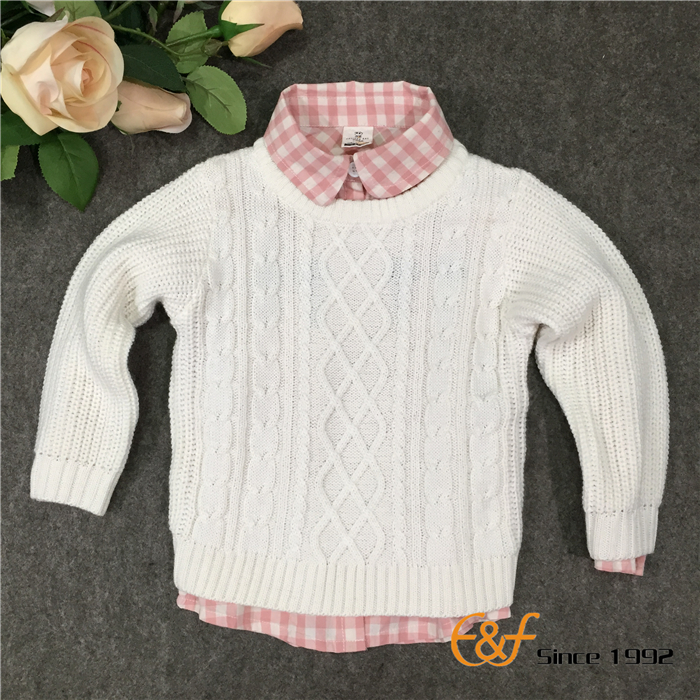 Pure Color Pullover Sweater for Girl