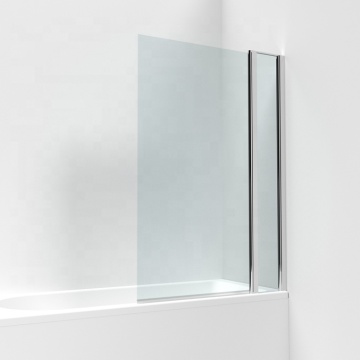 6mm Rectangular Bathtub Door with Fixed Panel and Towel Rail