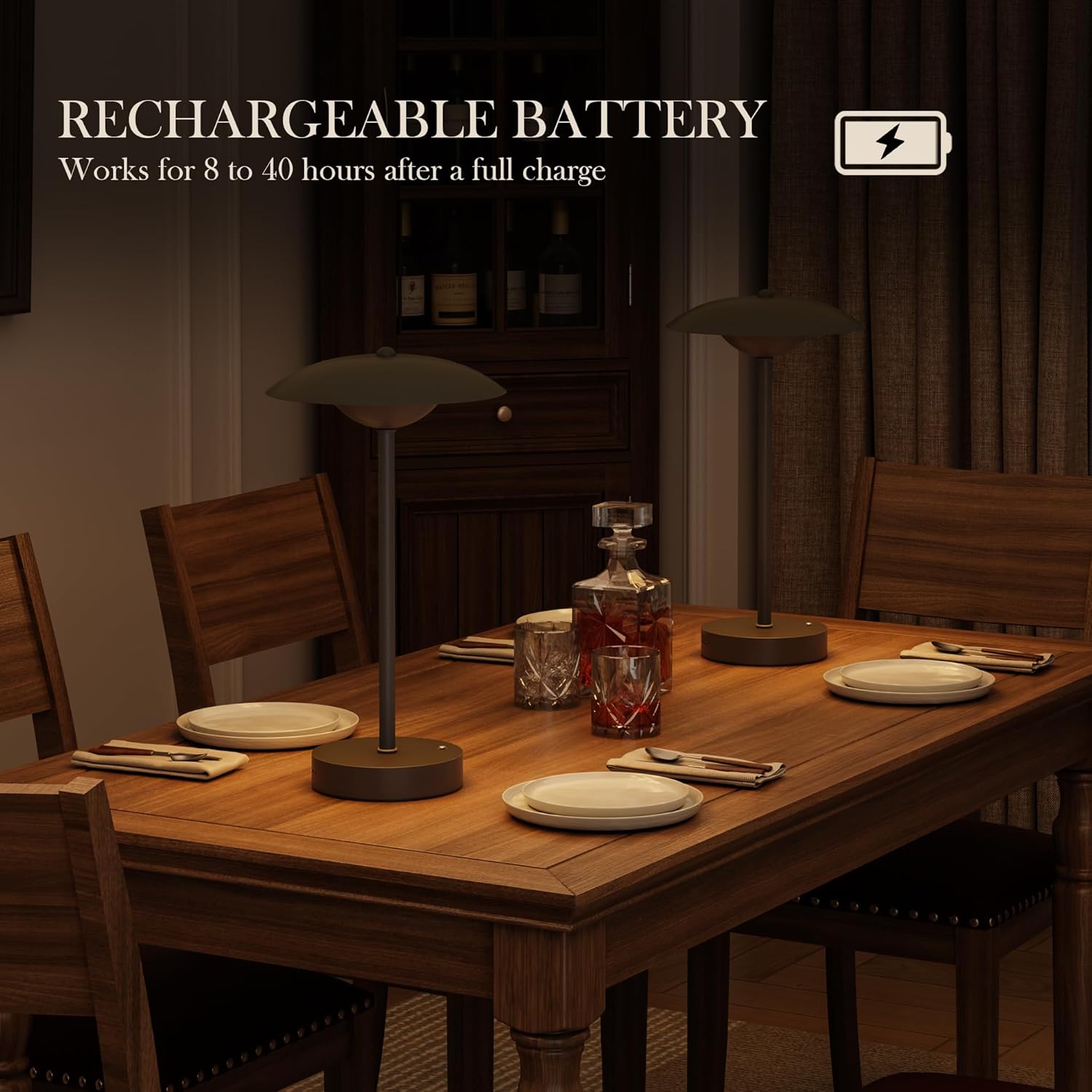 Cordless Portable Dimmable Patio Restaurant Lighting Set 2Pack (10)