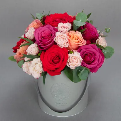 Custom Gray Flower Empty Gift Box