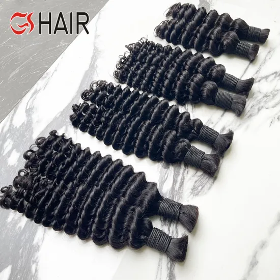 GS Wholesale Burmese Curly Bulk Human Hair for Braiding