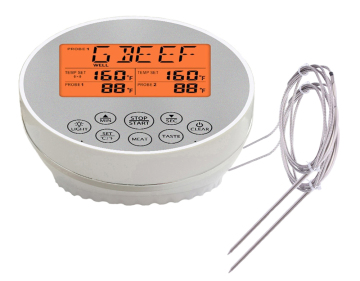 Smart Digital Meat Thermometer with Dual Probes, LCD Backlight, Auto Shutdown & Timer