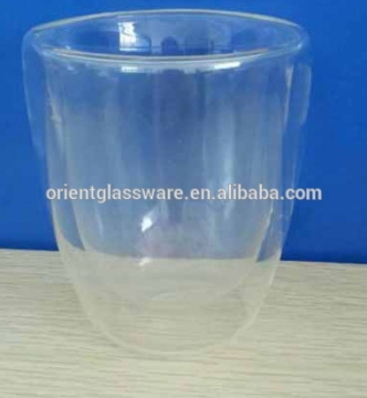 2014 new products borosilicate glass double wall glass cup double wall glass
