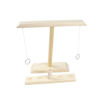 Affordable Wood Craft Ring Toss Games: Perfect for Adults and Kids - Including Wooden Hooks, Rings, and String Ladder Swing Hook Game