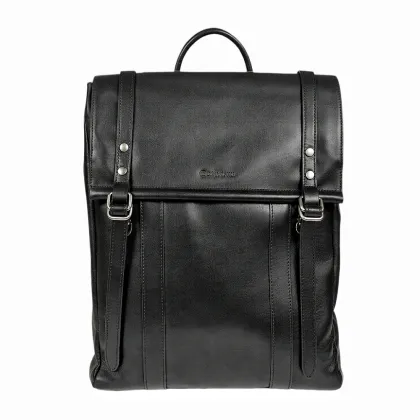 Casual Commuter Genuine Leather Flap Backpack