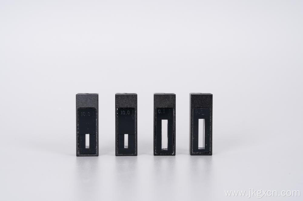 Frit-fused quartz lightproof flow cells with aluminum shell