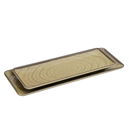 Hammer Rock Surface Long Rectangular Melamine Snack Tray