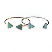 Moda mujer joyería marmoleado apertura triangular turquesa Howlite pulseras joyería ajustable para mujeres niñas